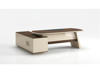 Kantoorinrichting Bureau Tafels Chef Tafel + Archiefkast Rek 2-delig.