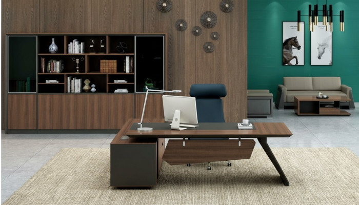 Schrijftafel kantoorinrichting 2-delige set Tafels plank Directeursbureau + archiefkast