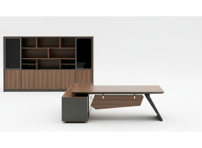 Schrijftafel kantoorinrichting 2-delige set Tafels plank Directeursbureau + archiefkast