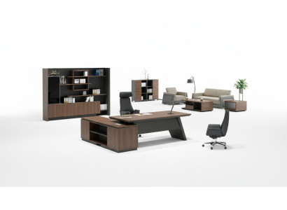 Luxe computerbureau en documentenopbergkast.