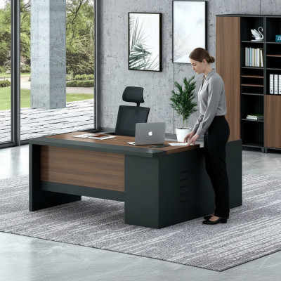 Hoekbureau thuis kantoortafel groot bureau meubels van de baas