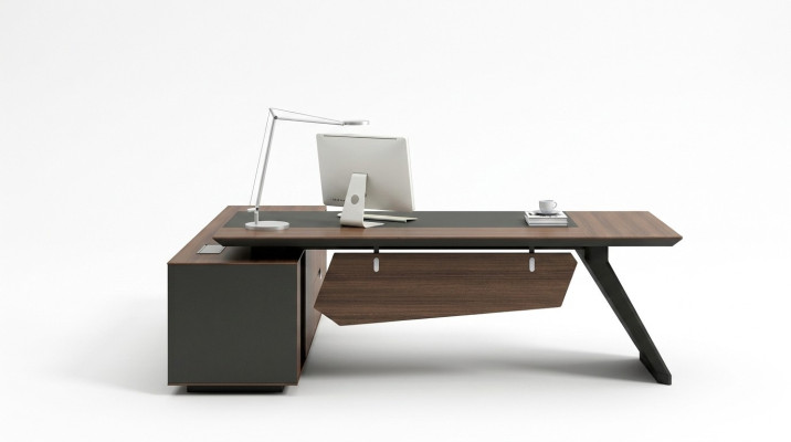 Thuiskantoor bureau kantoorinrichting tafel met laden studeerkamer