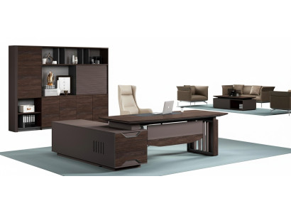 Schrijftafel Hoekbureau Kantoor Inrichting Tafel Archiefkast Kast 2-delig.