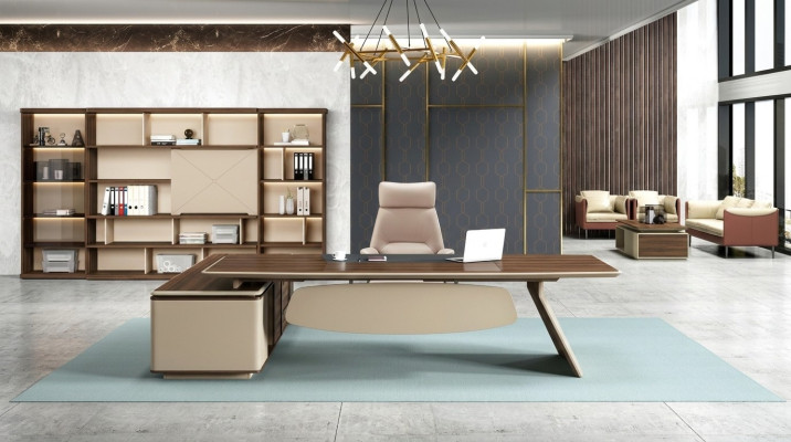 Kantoorinrichting 2-delige set Cheftafel Archiefkast Bureau Tafels Plank