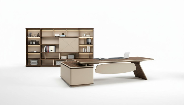 Kantoorinrichting 2-delige set Cheftafel Archiefkast Bureau Tafels Plank