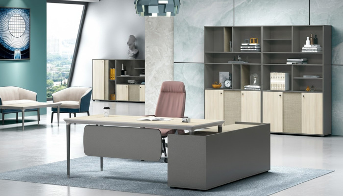 Luxe 2-delige kantoormeubelset hoekbureau + archiefkast voor het opbergen van documenten