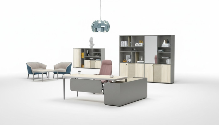Luxe 2-delige kantoormeubelset hoekbureau + archiefkast voor het opbergen van documenten