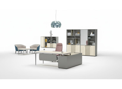 Luxe 2-delige kantoormeubelset hoekbureau + archiefkast voor het opbergen van documenten