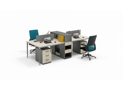 Kantoor meubilair Inrichting Tafels Tafel 4 Werkplekken Bureau Callcenter