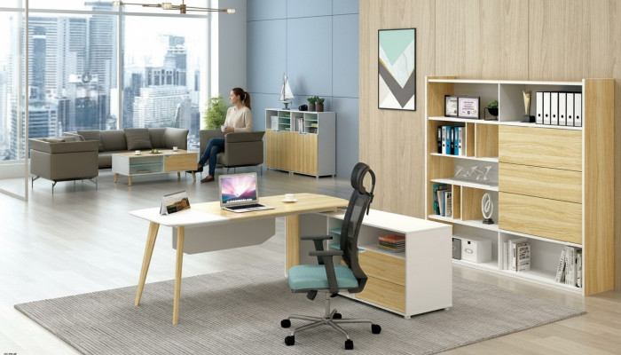 Tafel & archiefkast kantoorinrichting 2-dlg. Chef plank set bureau