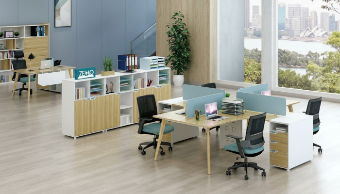 Callcenter 4 werkplekken Bureau Meubilair Inrichting Uitrusting