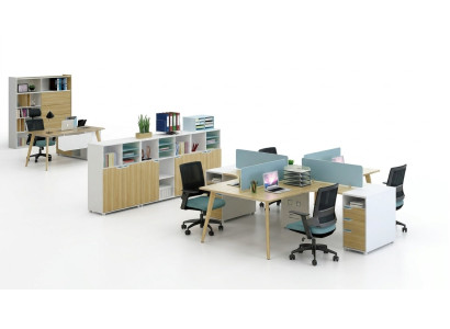 Callcenter 4 werkplekken Bureau Meubilair Inrichting Uitrusting