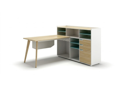 Werktafel met planken thuiskantoor kantoormeubilair tafel