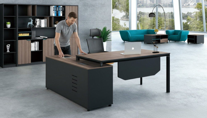 Kantoorinrichting 2-delige set Chef Bureau + Archiefkast Tafels Plank Bureau