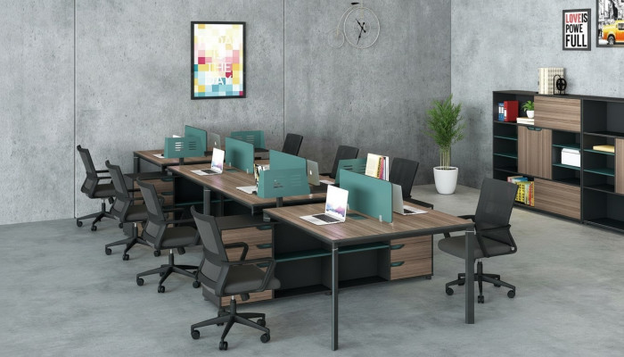 Kantoor meubels inrichting uitrusting bureau Callcenter 2 werkplekken.