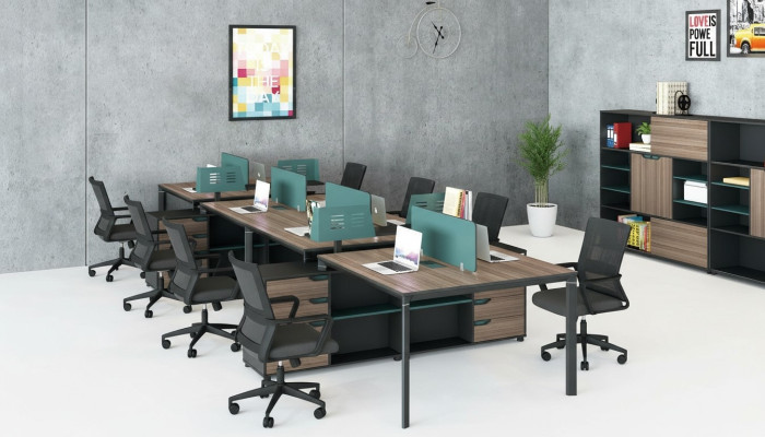 Kantoor meubels inrichting uitrusting bureau Callcenter 2 werkplekken.