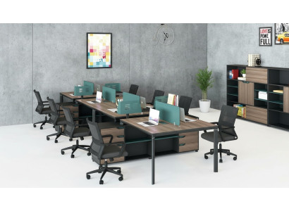 Kantoor meubels inrichting uitrusting bureau Callcenter 2 werkplekken.