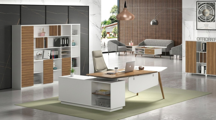 Hoekschrijftafel Werk Schrijf Bureau Tafel Luxe Ontwerper Klasse Meubels