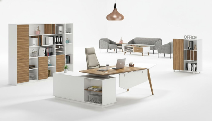 Hoekschrijftafel Werk Schrijf Bureau Tafel Luxe Ontwerper Klasse Meubels