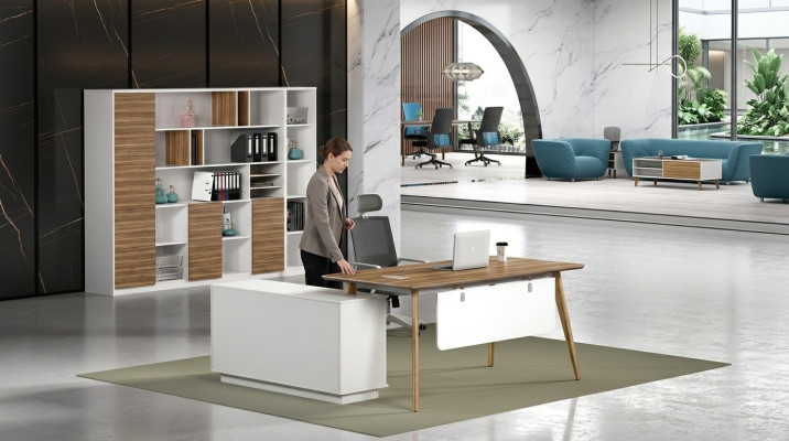 Schrijftafel kantoorset wandplank plank kast 2-delige kantoorruimte