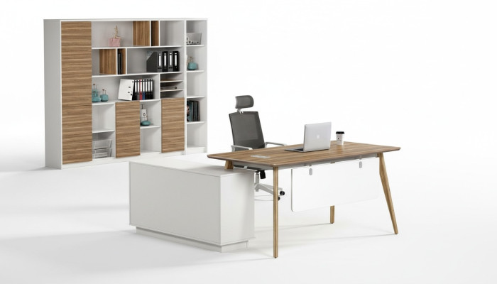 Schrijftafel kantoorset wandplank plank kast 2-delige kantoorruimte