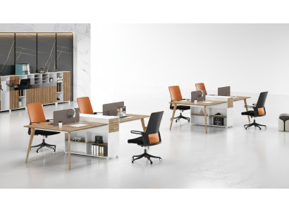 Kantoor meubilair inrichting tafels tafel bureau callcenter hout