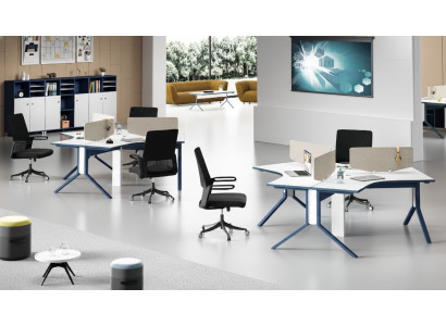 Tafel Kantoor Meubilair Inrichting Tafels Callcenter Hout 3 Werkplekken