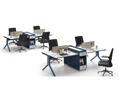 Tafel Kantoor Meubels Inrichting Tafels Callcenter 4 Werkplekken Bureau