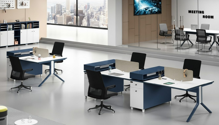 Tafel Kantoor Meubels Inrichting Tafels Callcenter Hout 4 Werkplekken