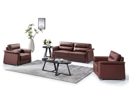 Sofa Bank Bekleding Leren Banken Bekleding Set 3+1+1 Zits Kantoor Meubel Set