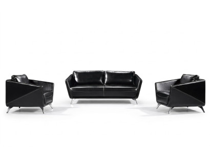 Bankstel 3+1+1 Zits Lederen Bank Bankstel Woonlandschap Set Ontwerp Modern