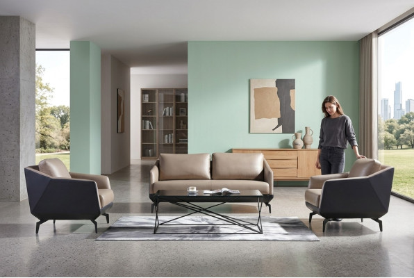 Bankstel 3+1+1 zits set Ontwerp banken Gestoffeerde banken Lederen relax Moderne