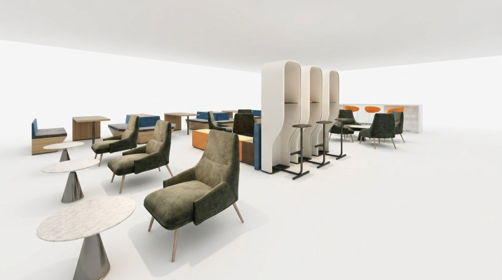 Telefooncel Beklede scheidingswand Beklede meubels Inrichting Kantoor Office