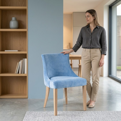 Ontwerp Chesterfield fauteuil stoel stof stoelen bekleding luxe fauteuil eetkamer.