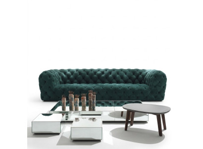 Luxe Chesterfield fluwelen velours driezits stoffen bankstellen.