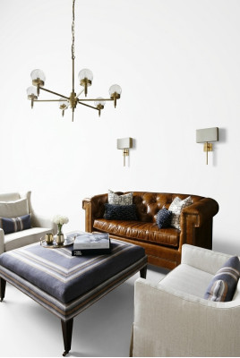 Braun Chesterfield 3-zits Klassieke Luxe Sofa Leren Bank Stijl Drietzits.