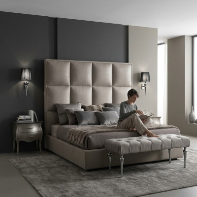Tweepersoonsbed Bedtextiel Ontwerper Echtelijke moderne bedslaapkamer bekleding textiel