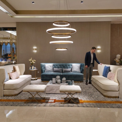 Sofa bank 265cm gestoffeerde bankstellen 4-zits textiel groot xxl woonkamerbanken.
