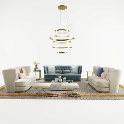Sofa bank 265cm gestoffeerde bankstellen 4-zits textiel groot xxl woonkamerbanken.