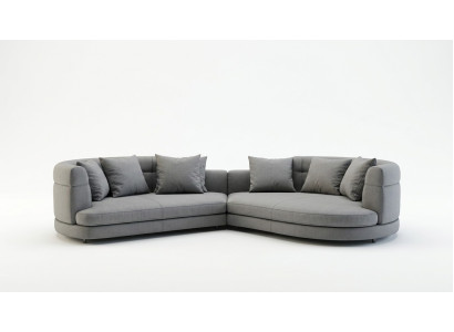 Bankstel 4-zits stoffen bankstellen Luxe designbank Ronde luxe gestoffeerde vierzitter xxl