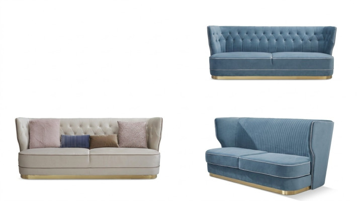 Bank 3-zits stoffen banken Luxe designbank Nieuwe luxe gestoffeerde banken
