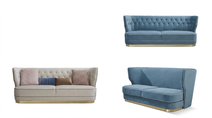 Bank 3-zits stoffen banken Luxe designbank Nieuwe luxe gestoffeerde banken