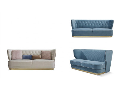 Bank 3-zits stoffen banken Luxe designbank Nieuwe luxe gestoffeerde banken