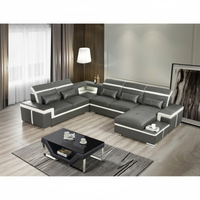 Sofas U Vorm Bank Bankstoffering Woonlandschap Ontwerp Hoekbank Leer Nieuw