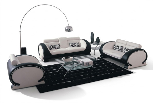 Bankstellen Moderne banken Bekleding Leer 311 Zits bankstel Sets