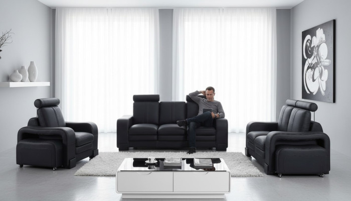 Sofa set van 3+2 zits ontwerpbank Gestoffeerde banken Moderne bankstellen 2 delige banken