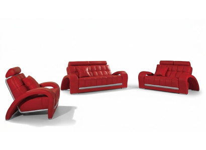 Ontwerper bankstel 3+1+1 zits bank bankstel leren set stoffering