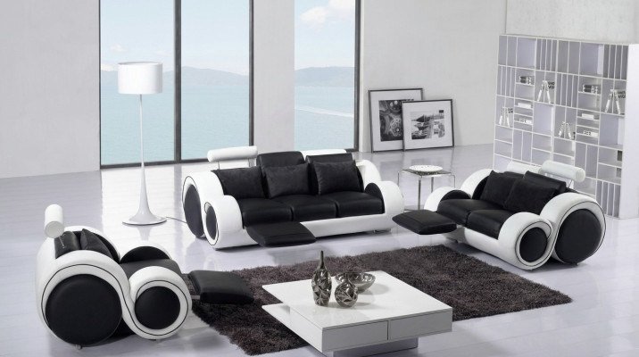 Bankstel 3+2+1 Relaxfunctie Zitbank Bankstellen Lederen Bankstellen