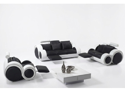 Bankstel 3+2+1 Relaxfunctie Zitbank Bankstellen Lederen Bankstellen