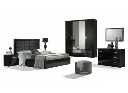 Ontwerp slaapkamer 6-delig. Complete slaapkamerset Bed Nachtkastje Commode Nieuw